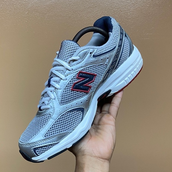 Rare Vintage New Balance 400 Silver Navy Red Running Sneakers Size 9.5 main image 16
